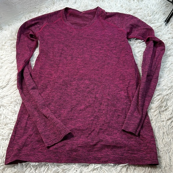 Lululemon Swiftly Tech Long Sleeve Crew Heathered Jewelled Magenta - Picture 1 of 5